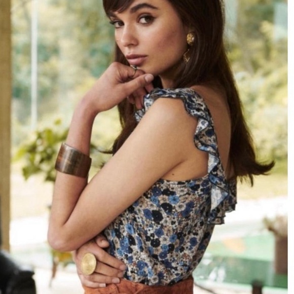 Sézane Donia Top - Blue Miniature Flowers (EUC, FR 34 / US 2) - Picture 8 of 10